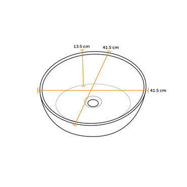 Bowl Loza (149) Mod. Circular Blanco C/Dorado 41.5X41.5X13.5 - Fratelli