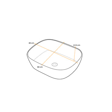 Bowl Loza (431) Mod. Cuadrado Blanco C/Dorado 40X40X13.5 - Fratelli