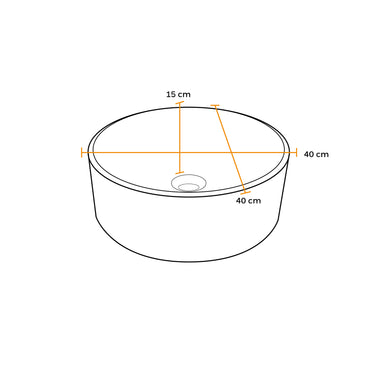 Bowl Loza (038) Mod. Circular Blanco C/Beige 40X40X15 - Fratelli