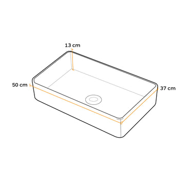 Bowl Loza (169) Mod. Rectangular Blanco C/Dorado 50X37X13 - Fratelli