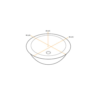 Bowl Loza (468) Mod. Circular Marmoleado Blanco C/Gris 40X33X14.5 - Fratelli