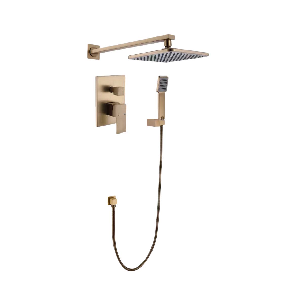 Mezcladora Monoc. Miniml. P/Ducha-Tina C/Telf. -6004 Sands 1 Bronce Satin Gold - Fratelli Premium
