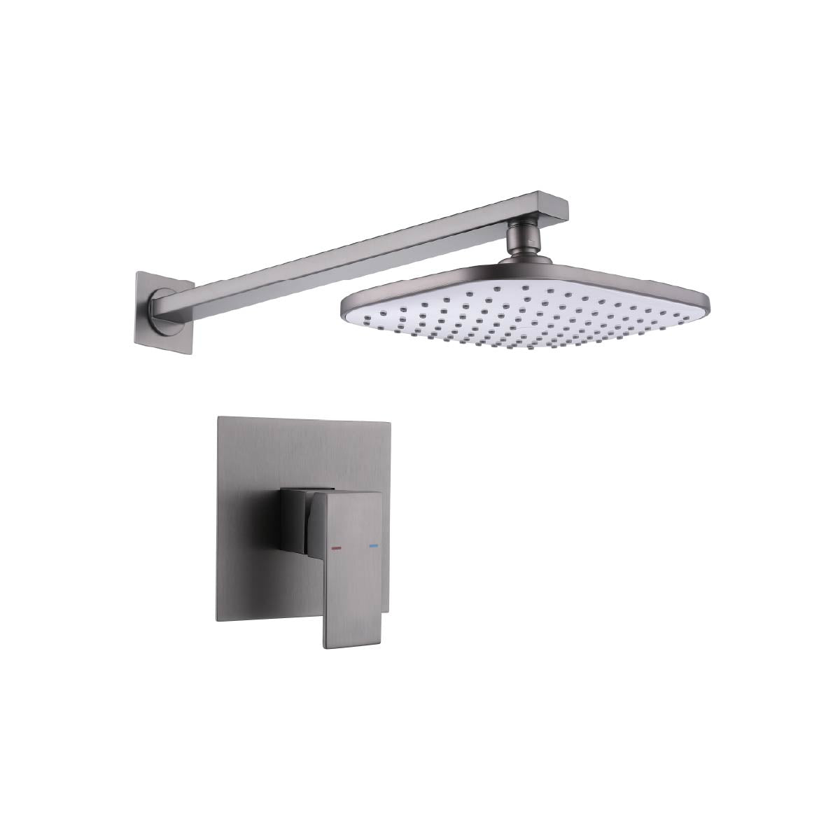 Mezcladora Monoc.Minimalista Canopla Cuadrada+ Cabeza De Ducha 6012 Sands Bronce Gun Grey - Fratelli Premium