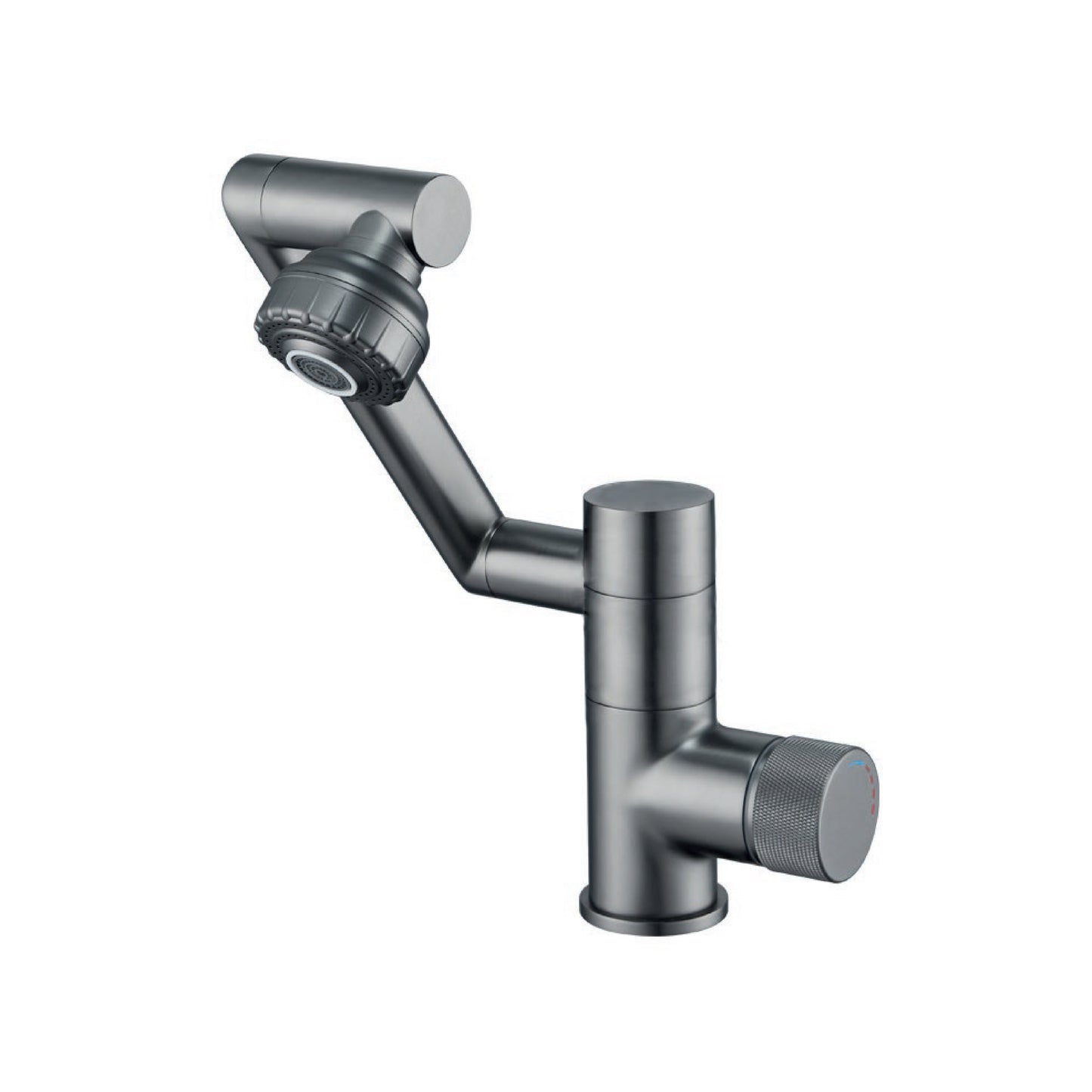 Mezcladora Monoc. P/Lavatorio al Mueble rotación de 360° C/2 Funciones SUS 304 Gun Grey - Fratelli Premium