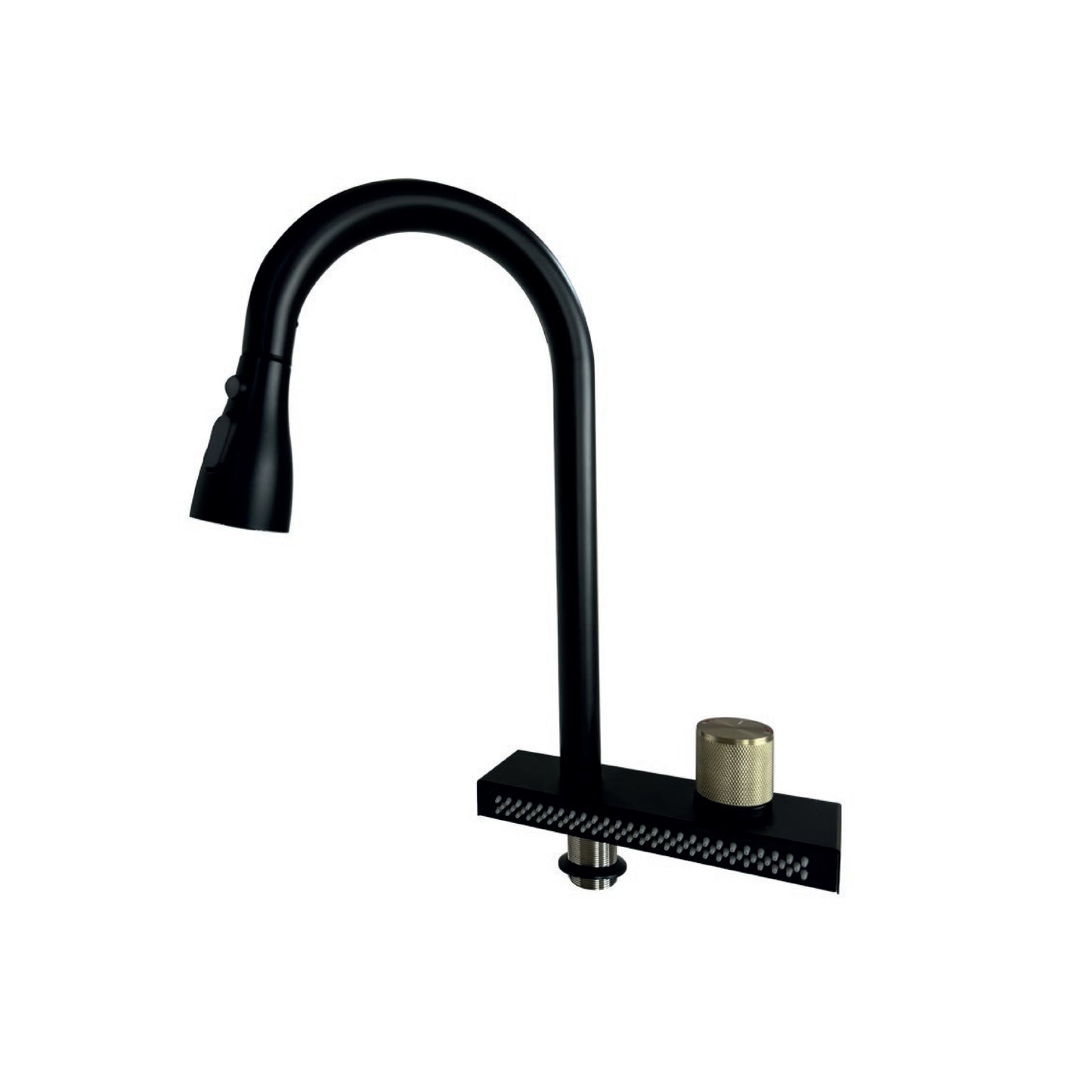 Mezcladora Monoc. P/Cocina sobrepone extraíble C/4 Funciones C/Cascada SUS 304 Black - Fratelli Premium