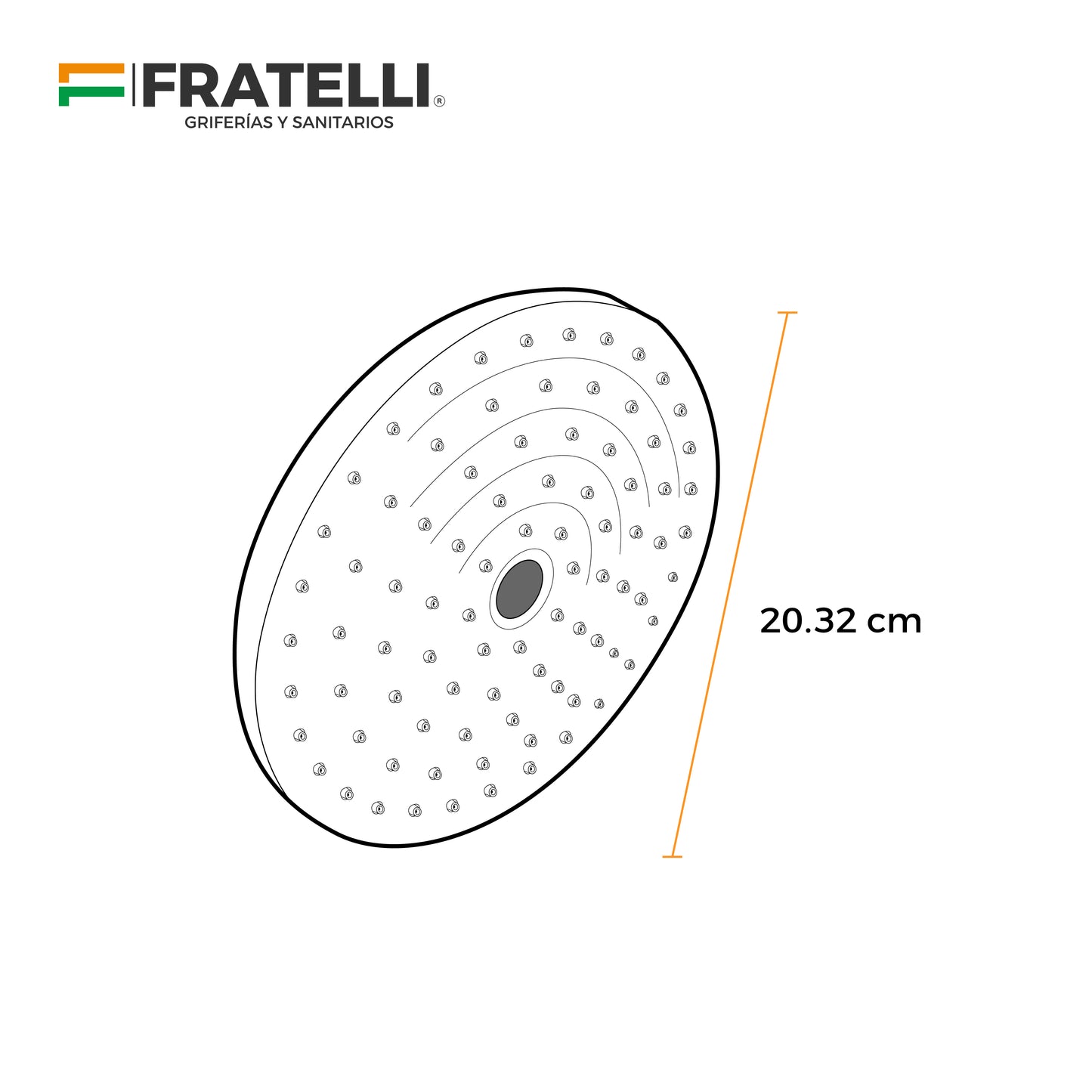 Cabeza D/Ducha Madrid Th-2117C 8" Fratelli