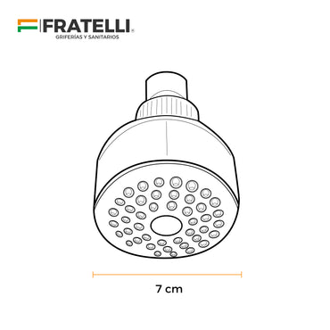 Cabeza De Ducha Sh-3048 De Abs Cromada (70Mm) Fratelli