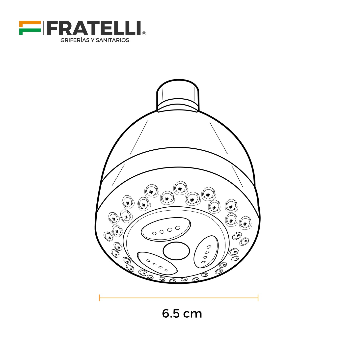 Cabeza D/Ducha 6.5 Cm Con 3 Funciones Abs Sh-3086 - Fratelli