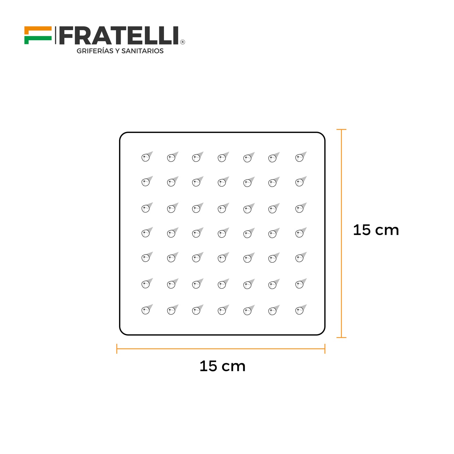 Cabeza D/Ducha Minimalista 6" Acero 304 C/Brazo De 40 Cm Black - Fratelli