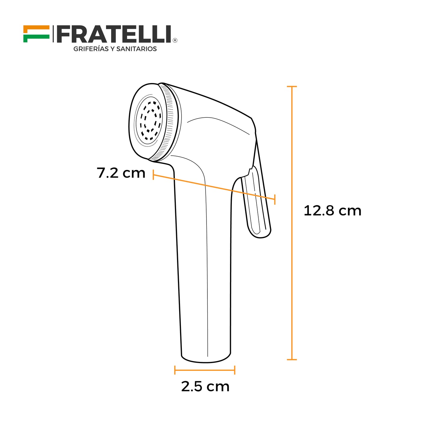 Ducha Bidet Black Gn150020B De Pvc C/Mang Reforzada 1.50Mt Ss - Fratelli