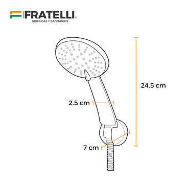 Ducha Telefono Black Con 3 Funciones Gn9020B C/Mang Reforzada. 1.80Mt Ss - Fratelli