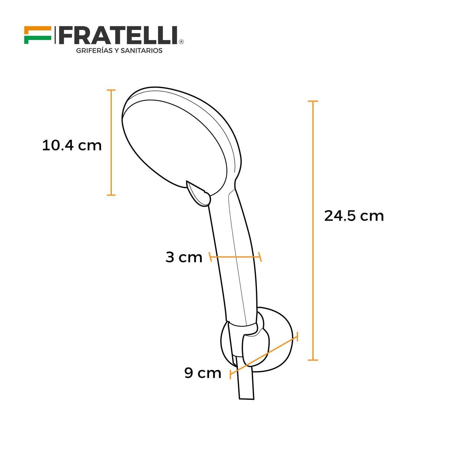 Ducha Telefono Cromada Con 5 Funciones Gn9016 C/Mang. Reforzada 1.80Mt Ss - Fratelli