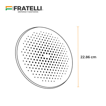 Cabeza De Ducha Redondo Madrid Sh-35043 Cromado & Black -Fratelli