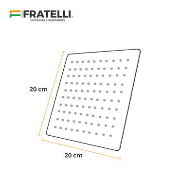 Cabeza De Ducha Miniml.Madrid Sus 304 Ll-H400 Cromado -20Cm -Fratelli