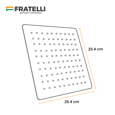 Cabeza De Ducha Miniml.Madrid Sus 304 Ll-H400 Cromado -25Cm -Fratelli