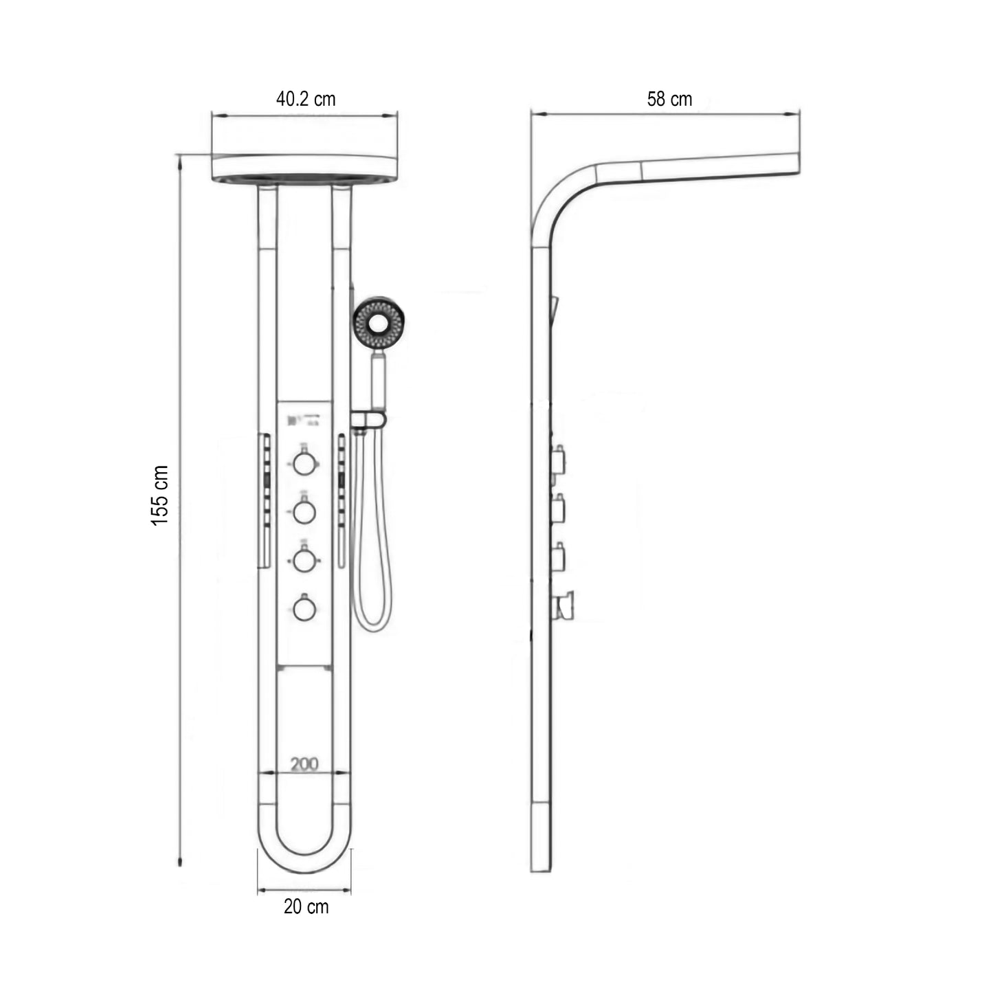 COLUMNA DE DUCHA INTELIGENTE QUIMERA BLACK - FRATELLI SIGNATURE