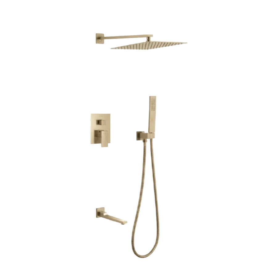 MEZCLADORA MONOC. MINIML. C/CABEZA DE DUCHA C/TEL. C/TINA FB024T SANDS BRONCE SATIN GOLD -FRATELLI
