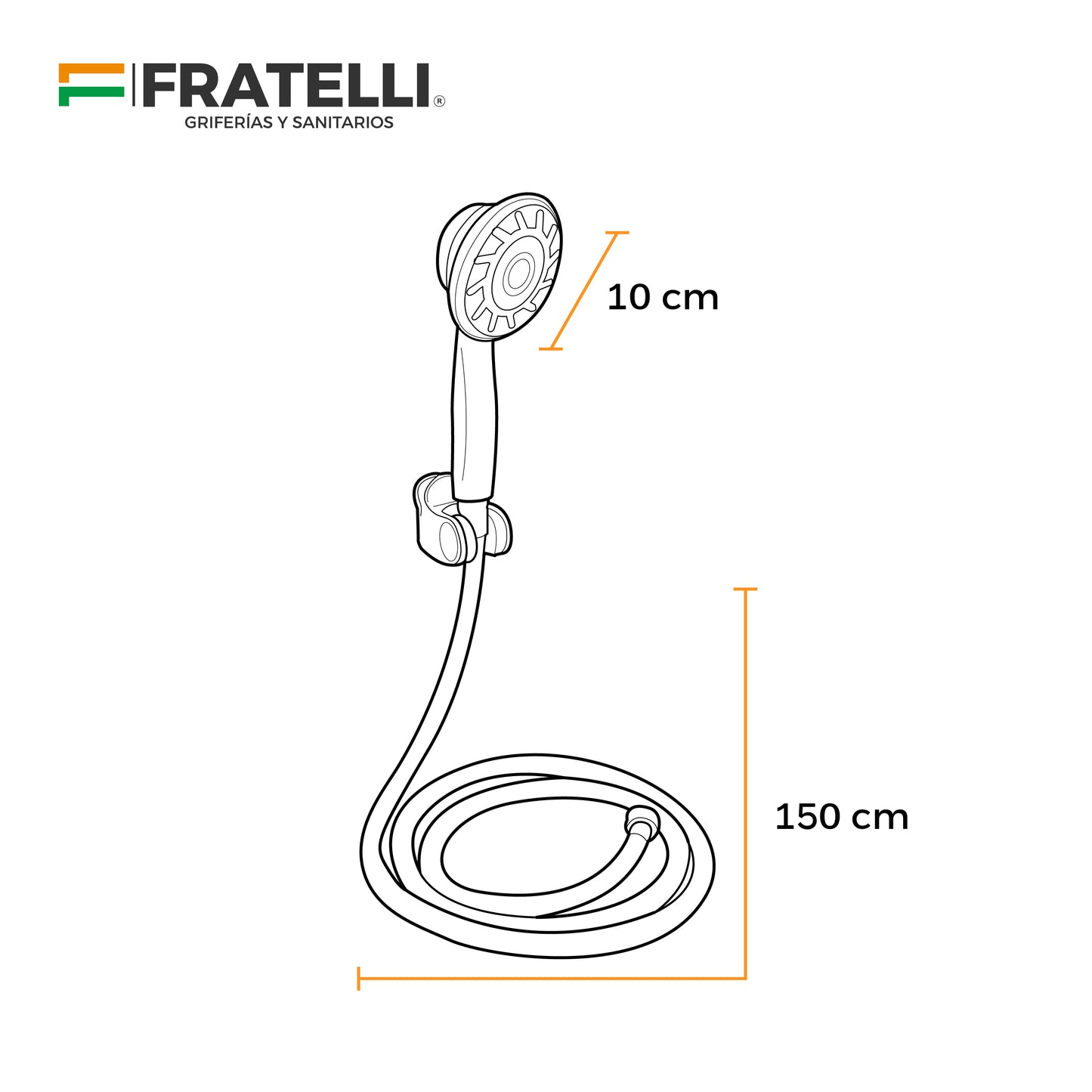 Ducha Teléfono Led C/Manguera Barcelona TH-1780 Fratelli