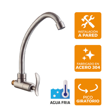 Llave P/Cocina PRS Pico Alto P-04 (Satinado)