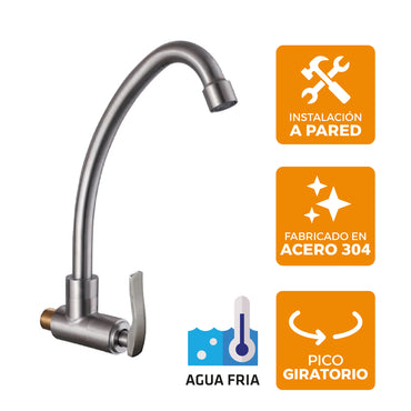 Llave P/Cocina PRS Pico Alto P-05 (Satinado)