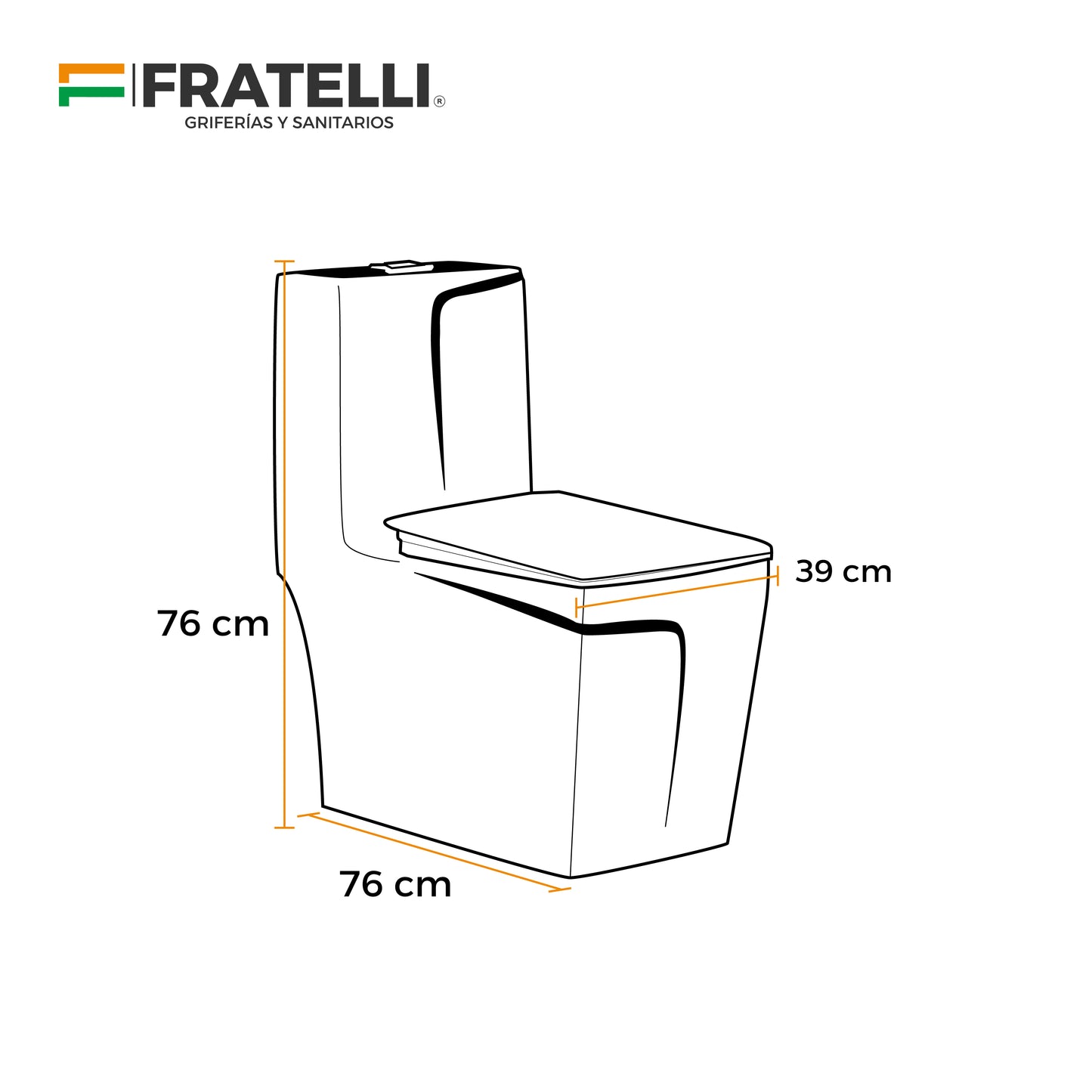Inodoro One Piece + Tapa Asiento Y Acces. Minimalista Marmoleado Blanco C/Negro 2328Mbl(69X35X76) - Fratelli