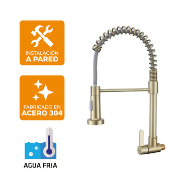 Llave P/Cocina a la Pared GBRA-6 SS 304 -Satin Gold-Fratelli