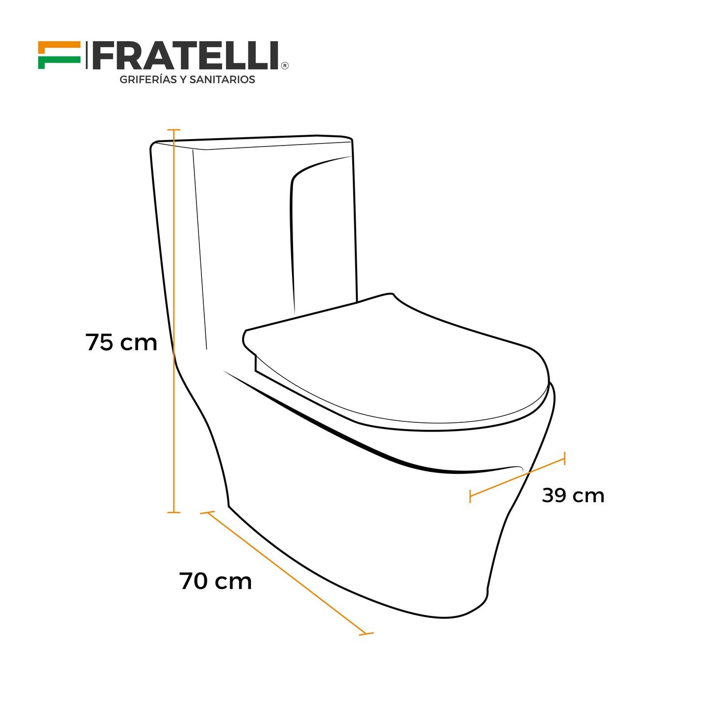 Inodoro One Piece + Tapa Asiento Y Acces. Minimalista Marmoleado Blanco C/Dorado 8676Mgl1(70X39X75) - Fratelli