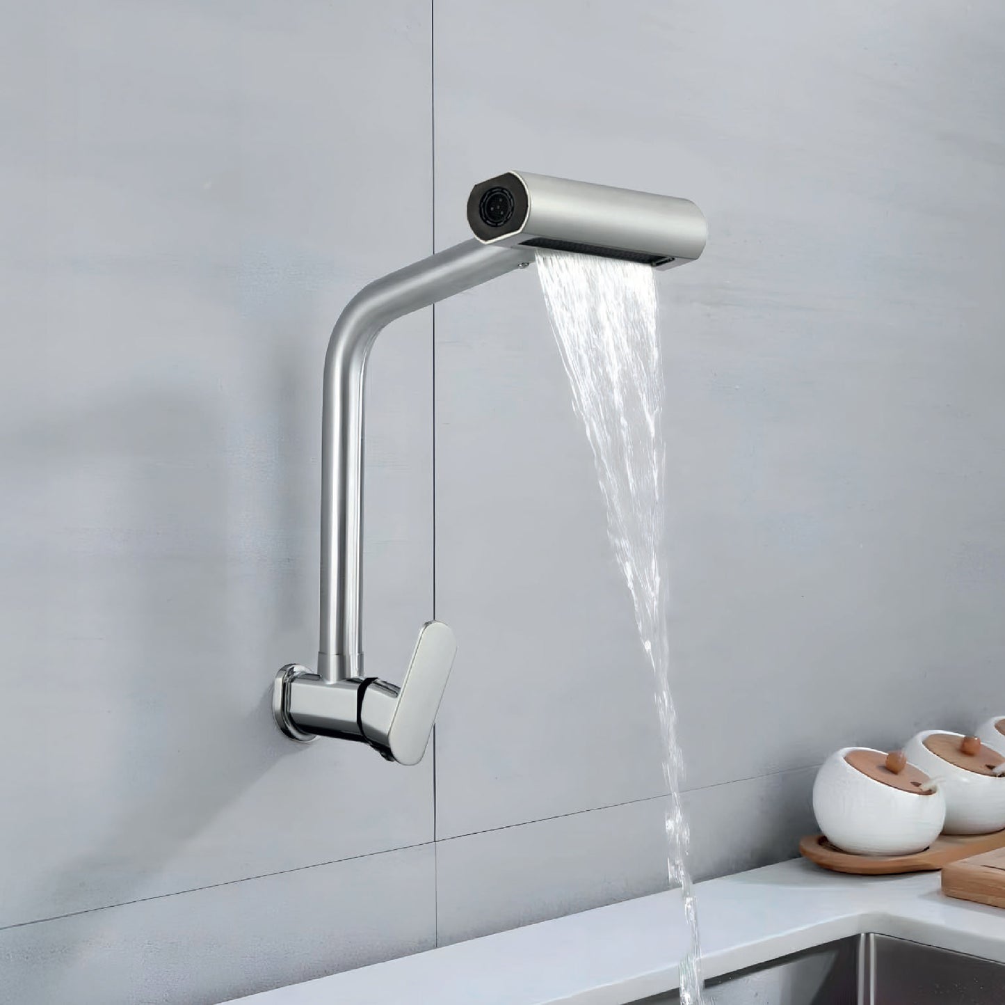 LLAVE P/COCINA A LA PARED SEINE C/4 FUNCIONES -CROMADO - FRATELLI