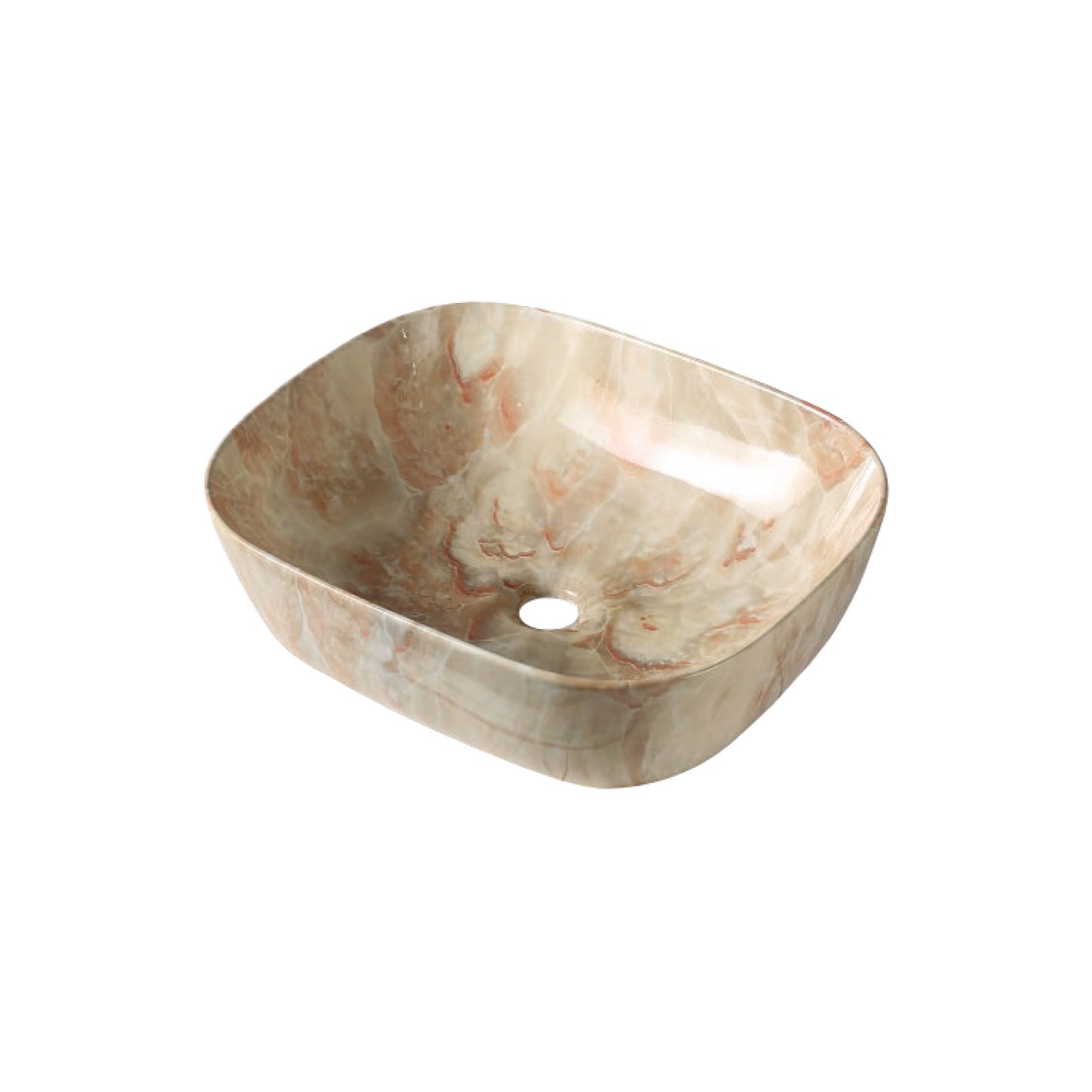 Bowl Loza (A0029) Mod. Cuadrado Marmoleado Beige 50X40X14.5-Fratelli