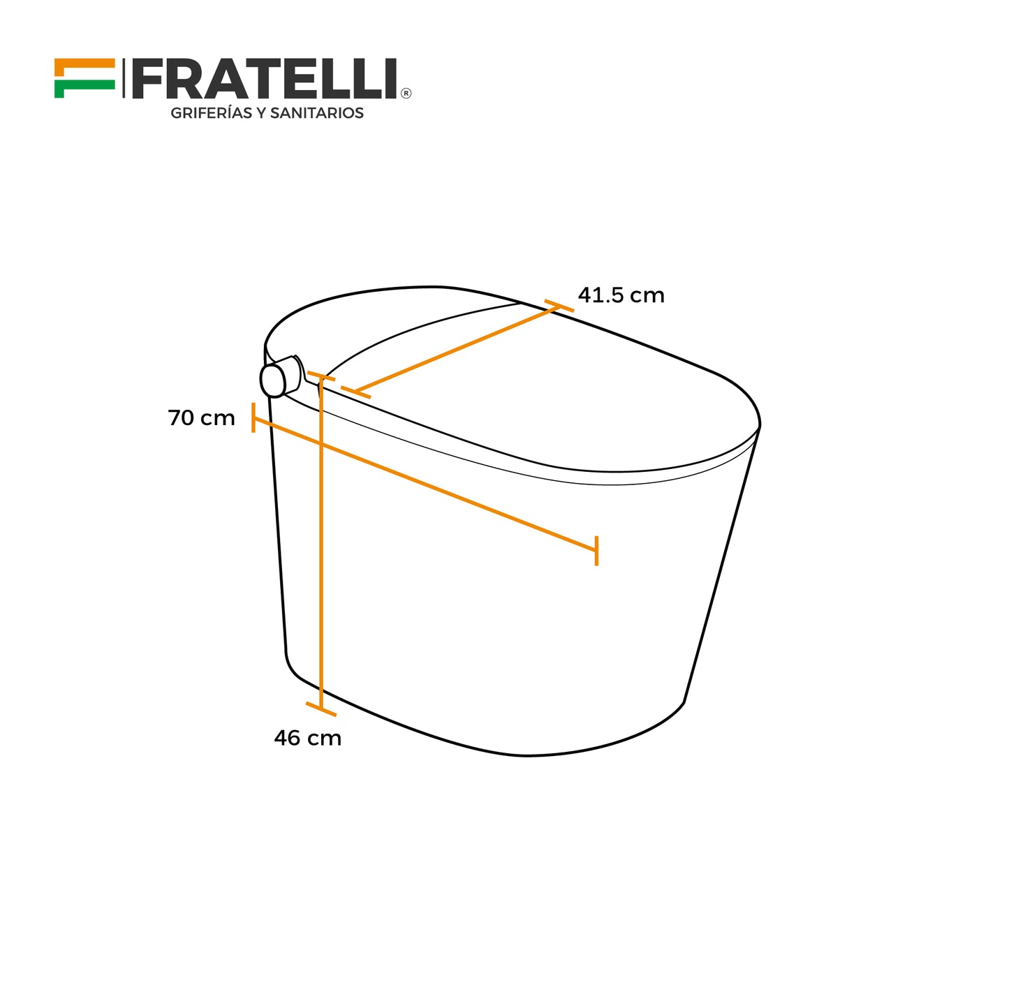 Inodoro inteligente plus Artemisa Gris + Tapa Asiento y Accs 700X415X460 - Fratelli Premium