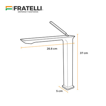 Mezcladora Monoc.P/Bowl (Alto) Bossini-1 Bronce Cromado - Fratelli Premium
