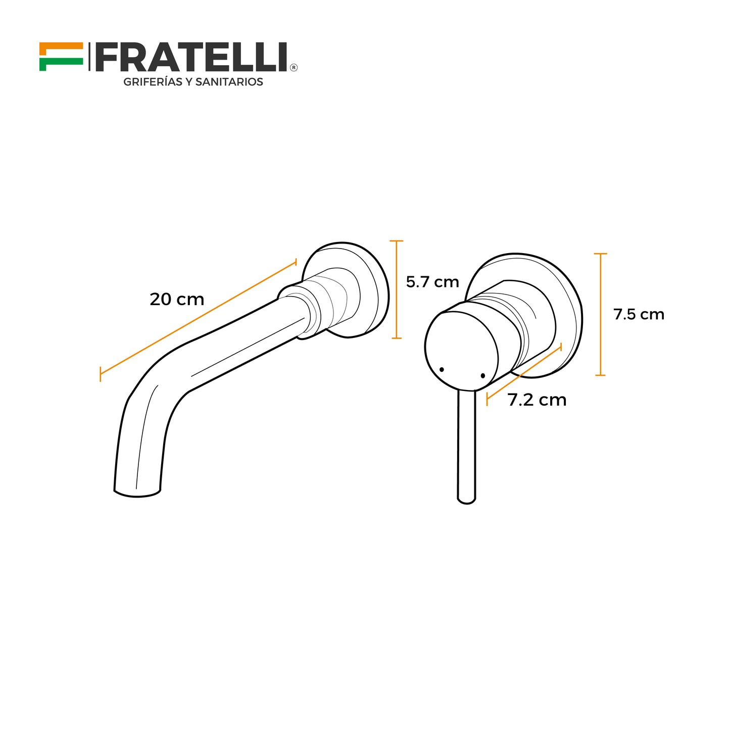 Mezcladora Monoc.P/Bowl Pared Cataleya Bronce Gun Grey - Fratelli Premium