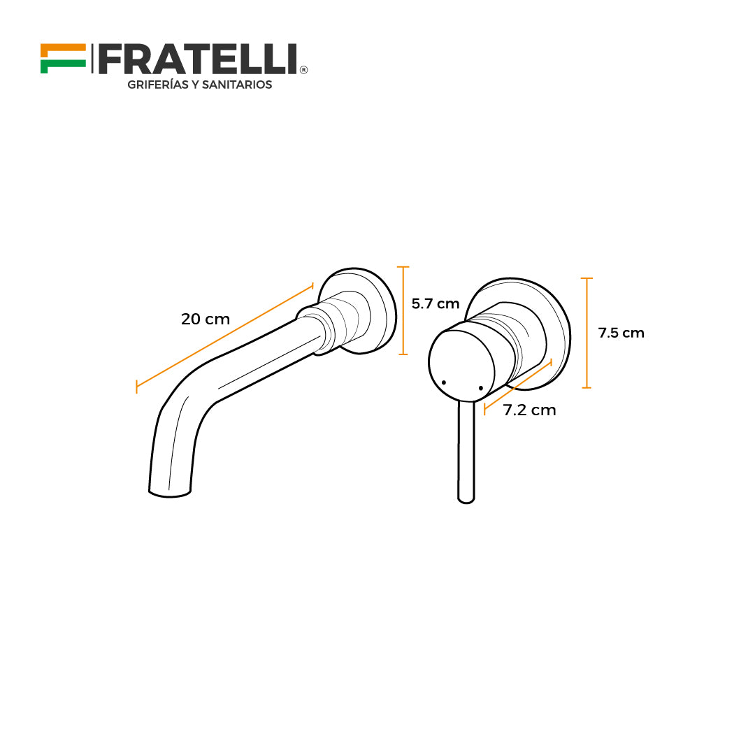 Mezcladora Monoc.P/Bowl Pared Cataleya Bronce Cromado - Fratelli Premium