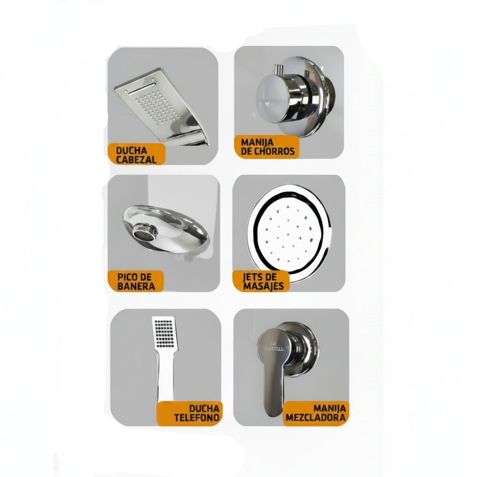 PANEL DE DUCHA INOX SATIN BLACK SK-8004 - FRATELLI