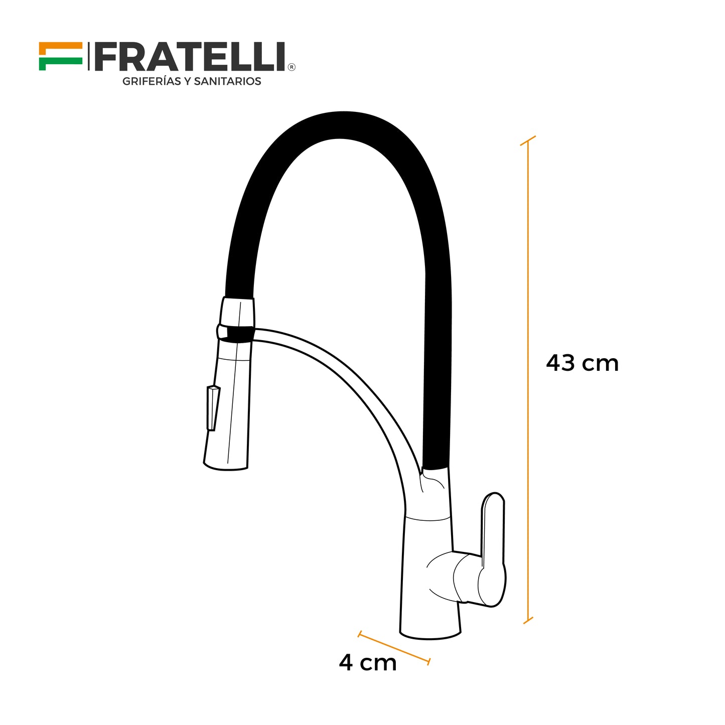 Mezcladora Monoc. P/Cocina Al Mueble Dallas-2 Bronce Cromado - Fratelli Premium