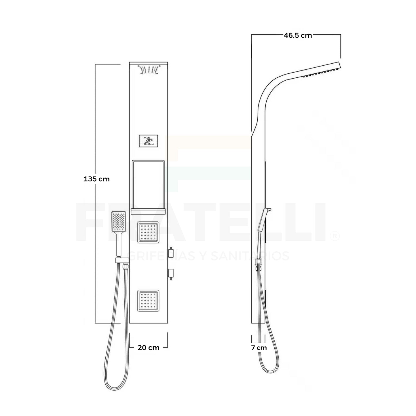 COLUMNA DE DUCHA DETIAN BLACK - FRATELLI SIGNATURE