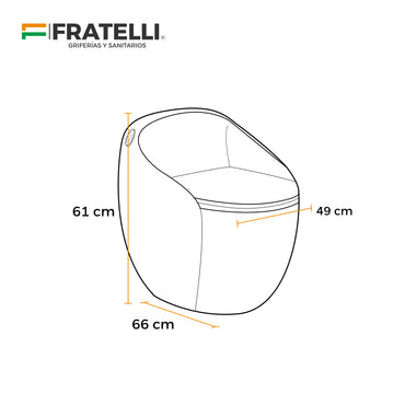 Inodoro One Piece Florida + Tapa Asiento Y Acces. Ovalado Blanco (660X490X610) - Fratelli Premium