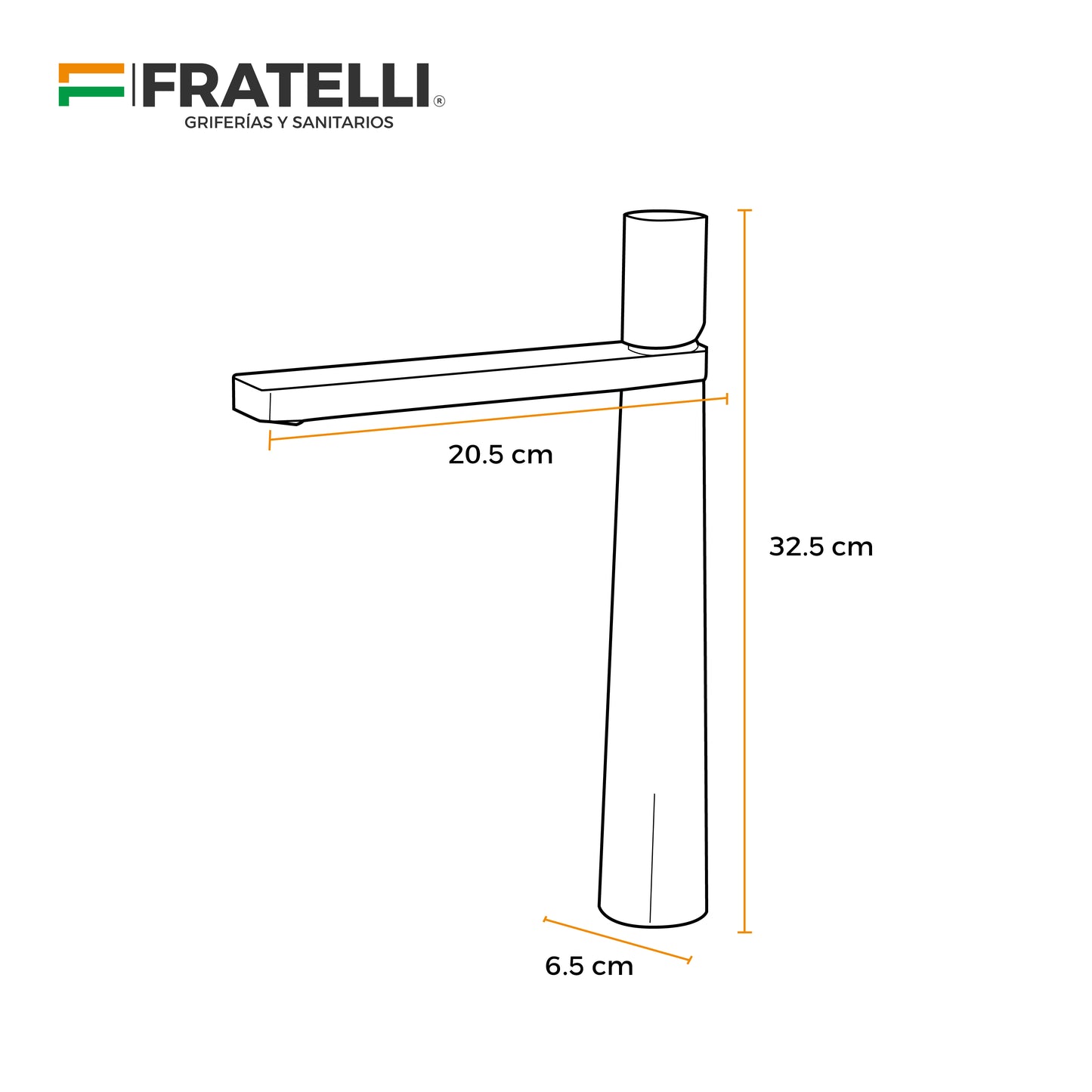 Mezcladora Monoc.P/Bowl (Alto) Gessi-1 Bronce Cromado - Fratelli Premium