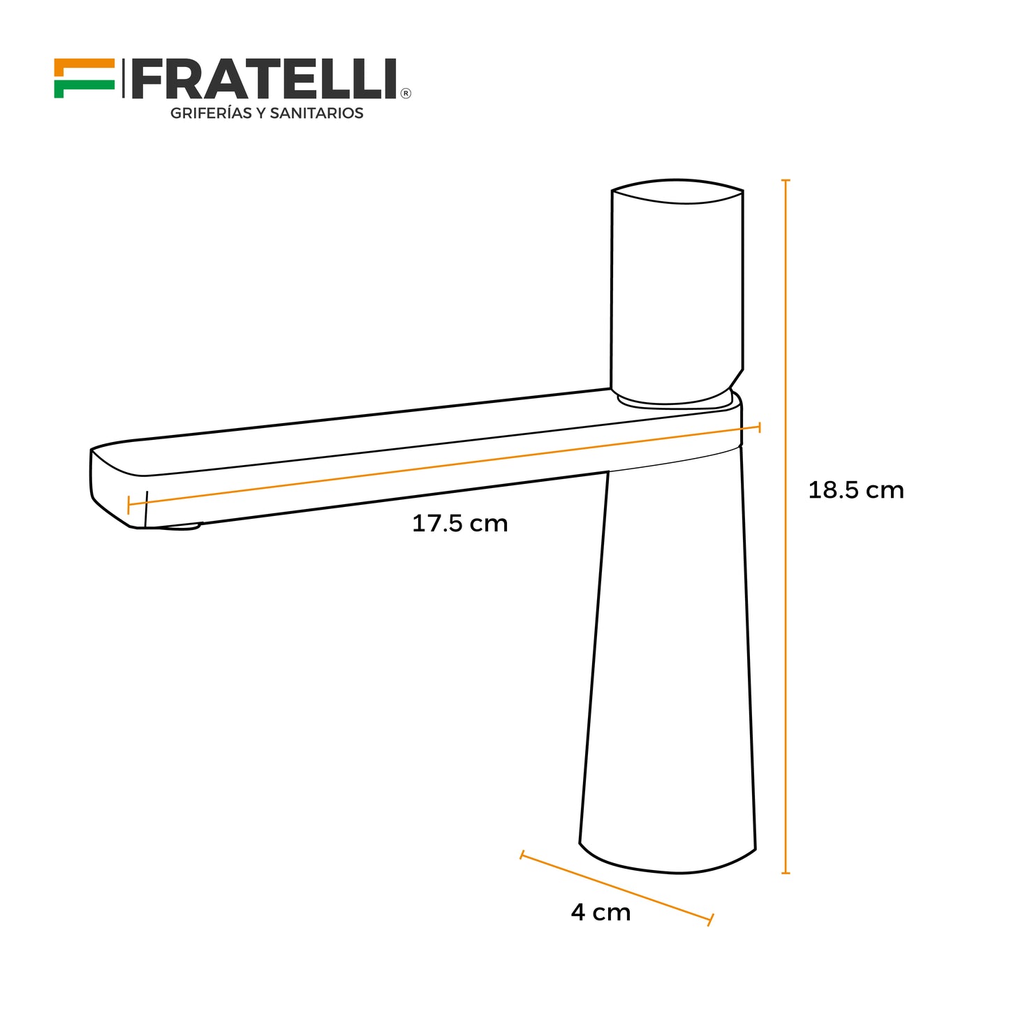 Mezcladora Monoc.P/Lavatorio Al Mueble (Bajo) Gessi-1 Bronce Cromado - Fratelli Premium