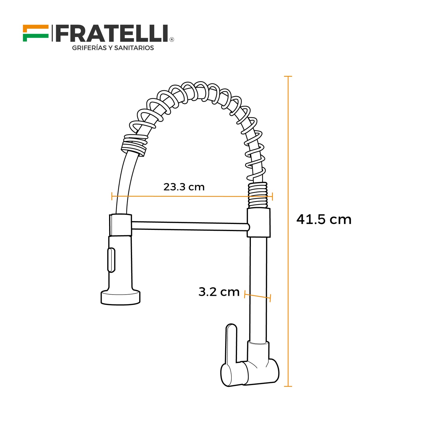 Llave P/Cocina a la Pared GBRA-6 SS 304 -Satinada-Fratelli
