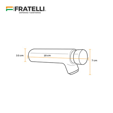Llave Temporizado P/Lavatorio Pared Ltpa-18 Hc Gs1110/ 18Cm -Fratelli