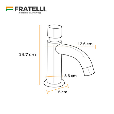 Llave Temporizado P/ Lavatorio Minimalista Mueble Fratelli