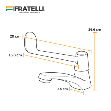 Llave P/Lavatorio-Aleta Hebel (Hospitalaria) -Fratelli