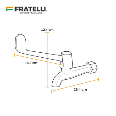 Llave P/Lavatorio-Pared Aleta Hebel (Hospitalaria)-Fratelli