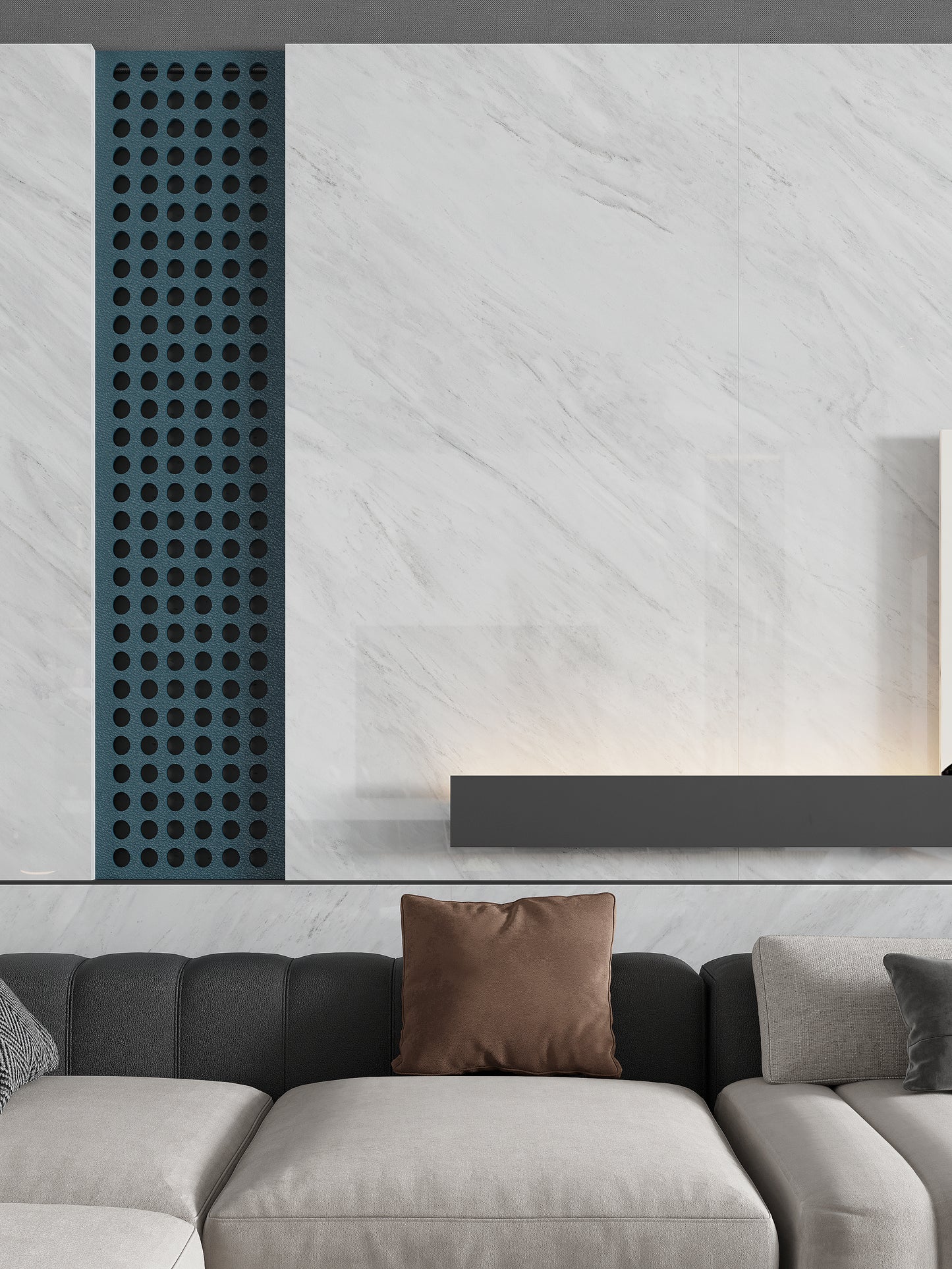 Porcelanato HPEBM1890019 Gris claro Marmoleado