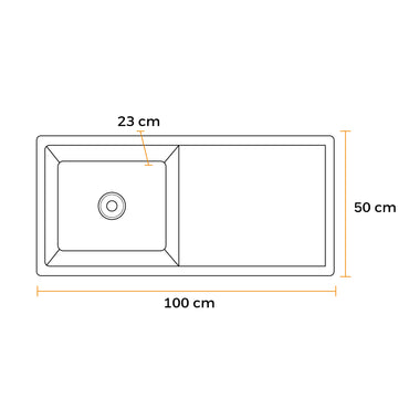 Lavadero P/ Marmol 100X50X23Cm Nano Black Infinity Premium - Fratelli