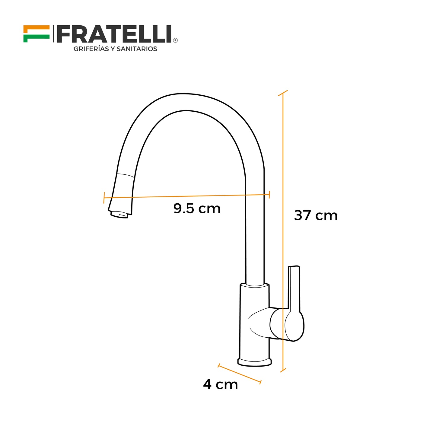 Mezcladora Monoc. P/Cocina Al Mueble Maui-1 Bronce Gold - Fratelli Premium