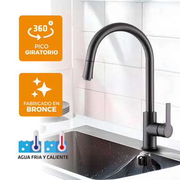 Mezcladora Monoc. P/Cocina Al Mueble Maui-1 Bronce Gun Grey - Fratelli Premium