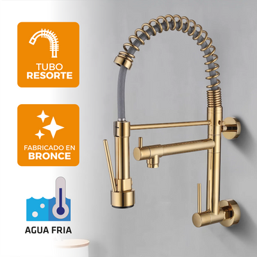 Llave P/Cocina Pared Navarra-2 Bronce Gold - Fratelli Premium