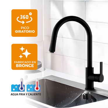 Mezcladora Monoc. P/Cocina Al Mueble Maui-1 Bronce Black - Fratelli Premium